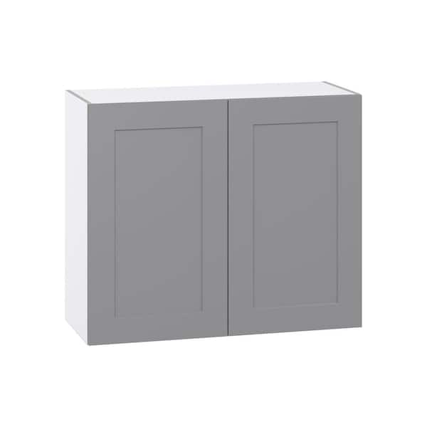 J COLLECTION Bristol Painted Slate Gray Shaker Assembled Wall Kitchen ...