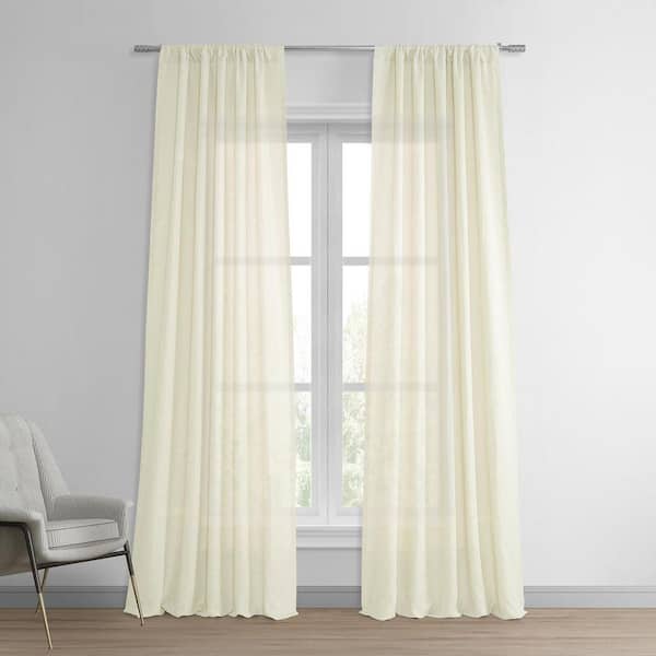Antique Lace Solid Rod Pocket Light Filtering Curtain - 50 in. W x 108 in. L (1 Panel)