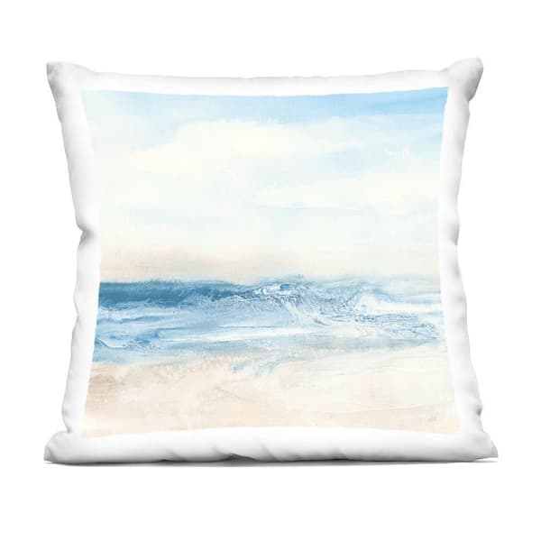 Stupell Industries Abstract Surf & Sand Blue Print Polyester 18 in. X 18in. Throw Pillow