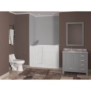 Safe Economy 53 in. Left Drain Walk-In Whirlpool and Air Bathtub in White