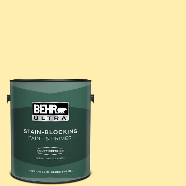 BEHR ULTRA 1 gal. #ICC-50 Joyous Extra Durable Semi-Gloss Enamel Interior Paint & Primer