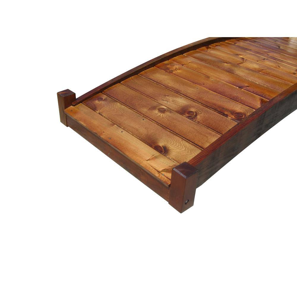 8 ft Natural Wood Japanese Zen Garden Bridge