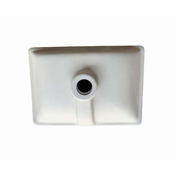 Wells 20 in. x 16 in. x 6 in. Rectangular Vitreous Ceramic Lavatory Single Bowl Undermount in Bisque Wells 20 in. x 16 in. x 6 in. Rectangular Vitreous Ceramic Lavatory Single Bowl Undermount in Bisque