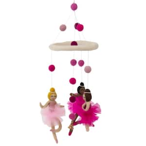 Handmade Pink Ballerina Felt Nursery Mobile