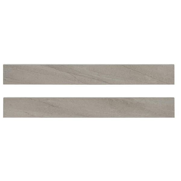 MSI Malvera Gray Bullnose 3 in. x 24 in. Lappato Porcelain Wall