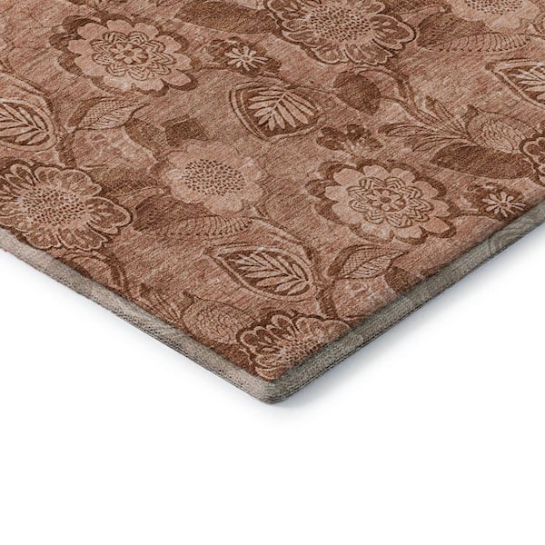 Mayfield Premium Machine Washable Abstract AMF1939 Terracotta 5 ft. x 7 ft. 6 in. Area Rug