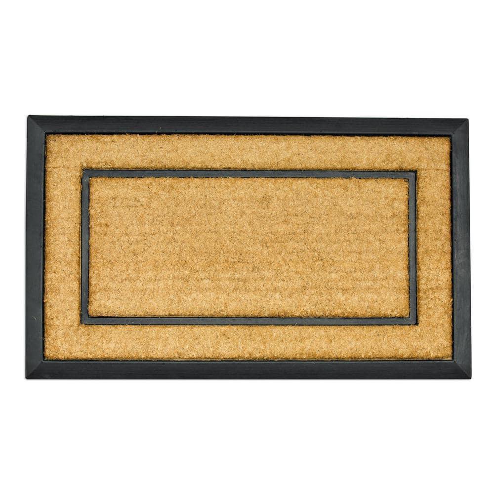 Welcome Brush Natural 24 in. W x 36 in. L Coir Non-Slip Indoor Outdoor Door