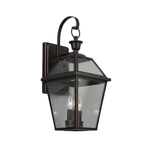 20.25 in. French Quarter Gas Style 2-Light Outdoor Wall Lantern Sconce