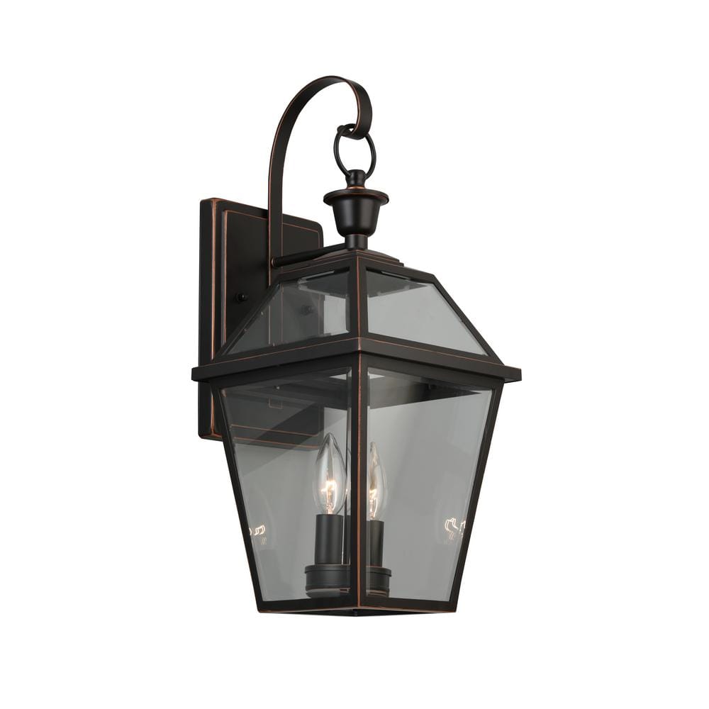 Home Decorators Collection Glenneyre 20.25 in. French Quarter Gas Style  2-Light Outdoor Wall Light Lantern Sconce JLW1612A-3 - The Home Depot, image size:1000x1000