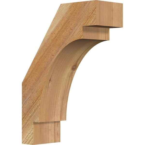 Ekena Millwork 4"W x 10"D x 14"H Merced Rough Sawn Knee Brace, Western Red Cedar