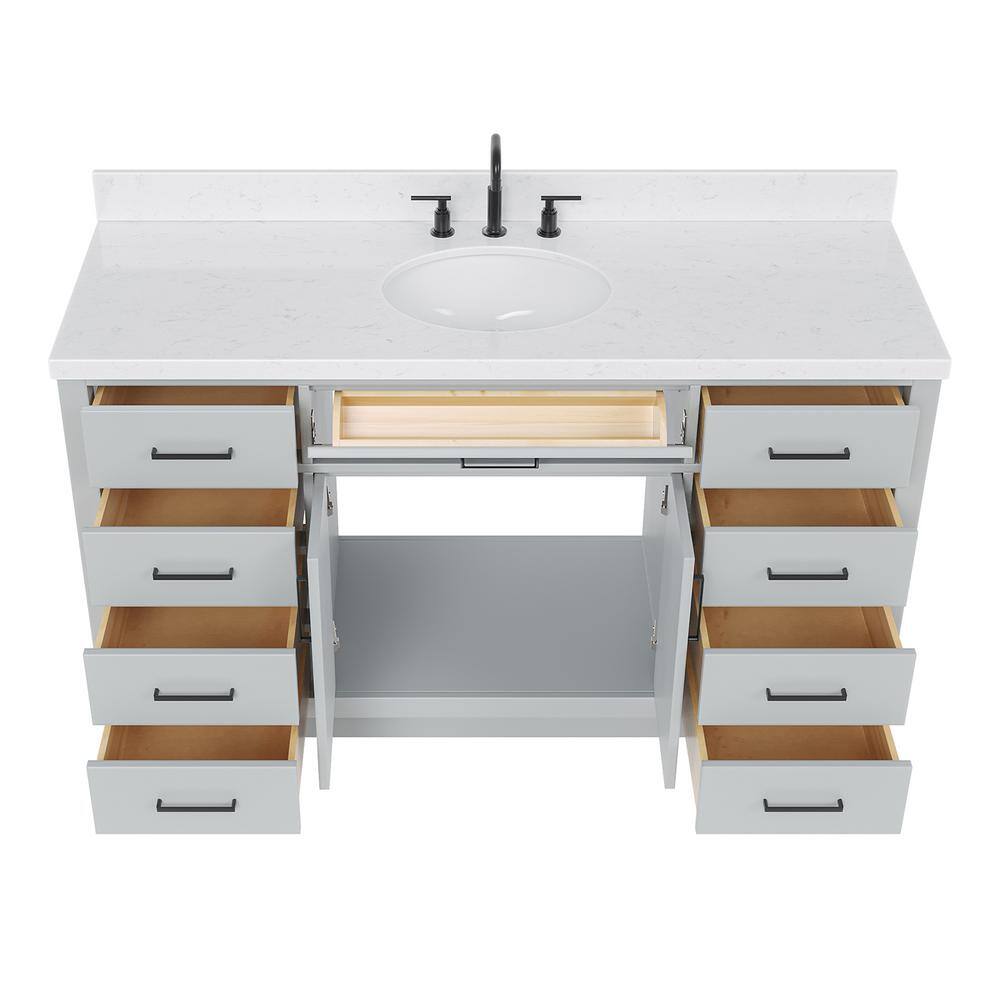 Hepburn 60" Gray Freestanding Single Basin Vanity Set