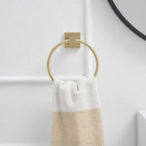 Wall Mounted Towel Ring Bath Round Towel Hanger for Bathroom Toilet Kitchen Stainless Steel in Brushed Gold