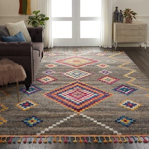 Moroccan Casbah Charcoal Grey 8 ft. x 11 ft. Moroccan Transitional Area Rug