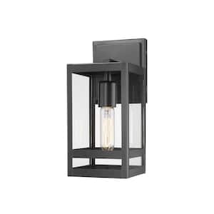 Nuri Black Outdoor Hardwired Lantern Wall Sconce with No Bulbs Included