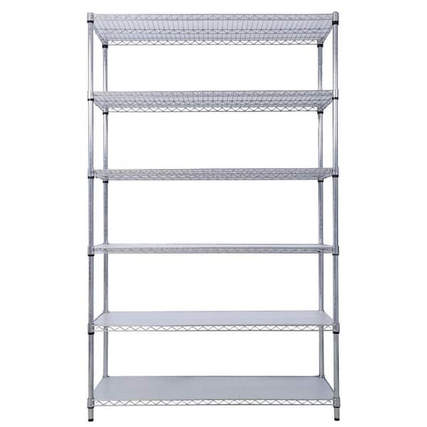 6 Tier Chrome Metal Pantry Organizer, Heavy Duty Adjustable Storage Rack with Wheels