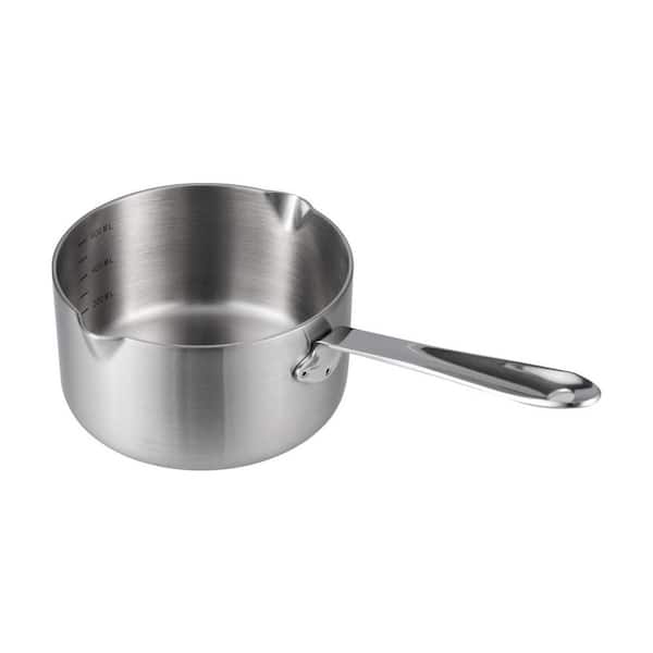 20oz Stainless Steel Tri-Ply Butter Warmer Induction Safe Dual Pour Spout Mini Melting Pot Kitchen Set