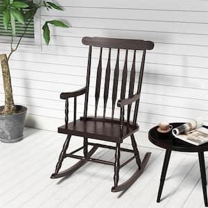 Coffee Wood Indoor Outdoor Rocking Chair Rocker