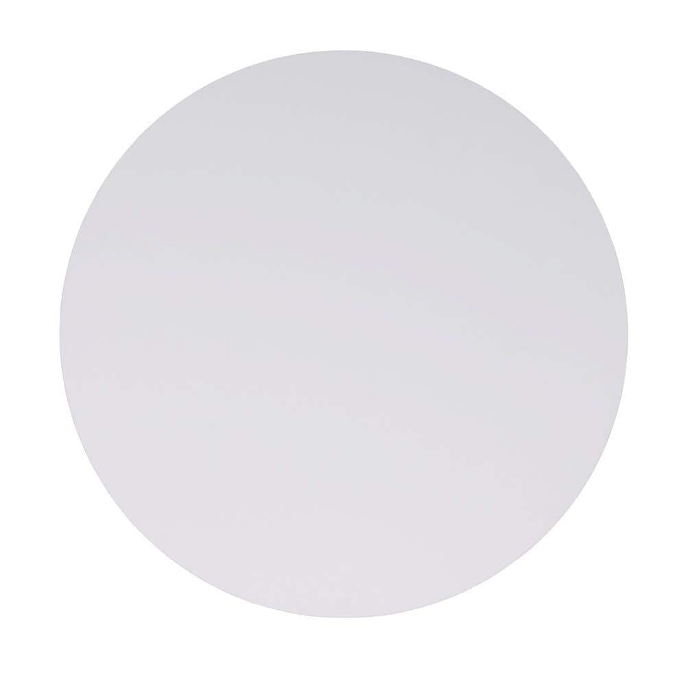 Modern Minimalist Round White Metal Coffee Table with Laminate Finish