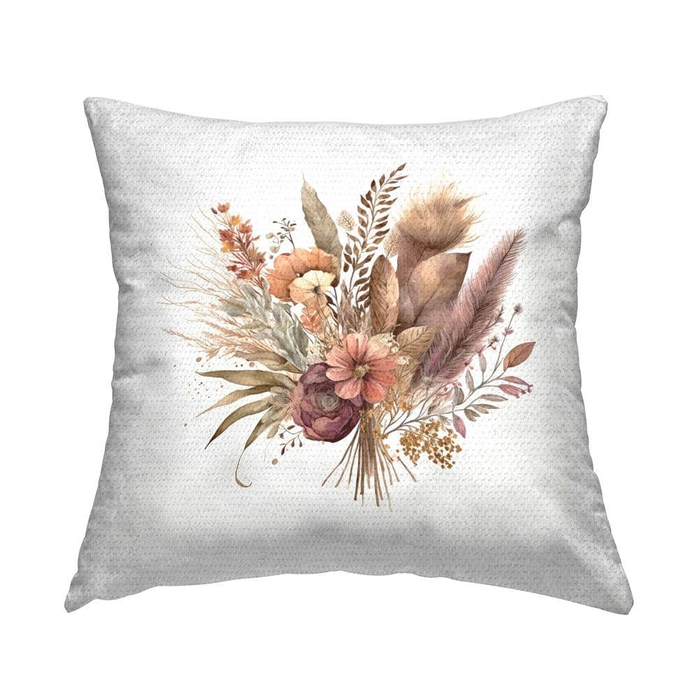 Mixed Autumnal Botanicals Brown Square Outdoor Throw Pillow price history on PriceWatchPro