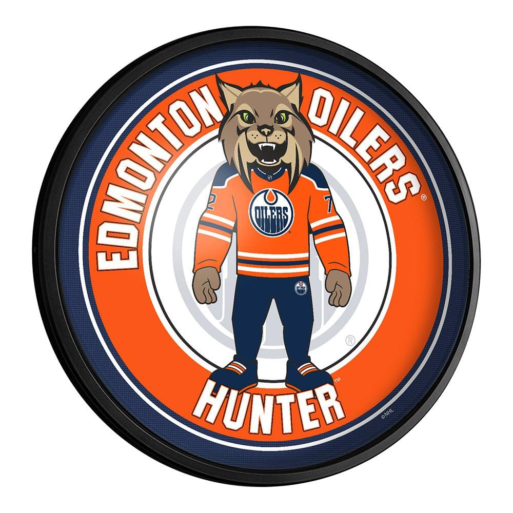 Edmonton Oilers Hunter - Round Slimline Lighted Wall Sign
