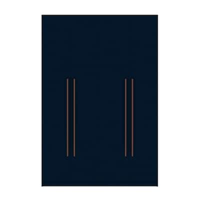 Gramercy Tatiana Midnight Blue 2-Section Freestanding Wardrobe Armoire (81.3 in. H x 55.2 in. W x 22.76 in. D)