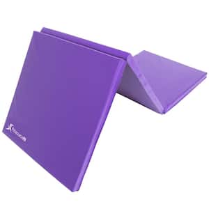 Tri-Fold Folding Thick Exercise Mat Purple 6 ft. x 2 ft. x 1.5 in. Vinyl and Foam Gymnastics Mat (Covers 12 sq. ft.)