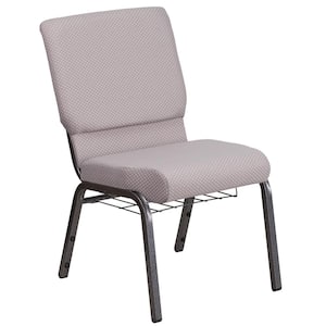 Gray Dot Fabric/Silver Vein Frame Stack Chair