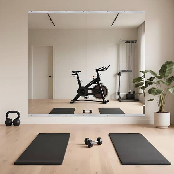 Sxiawe 46 in. W x 84 in. H Shatterproof Rectangular Frameless Edge