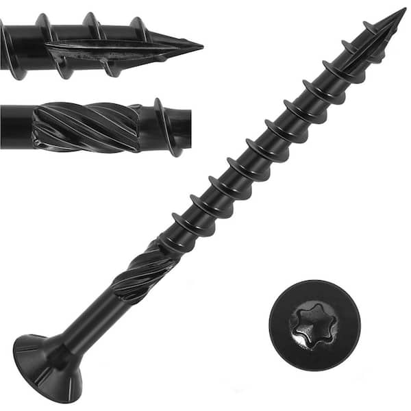 Heavy Duty Black Rust Resistant Torx Drive Exterior Deck Screws with Epoxy Coating for Outdoor Use (43-Pack)