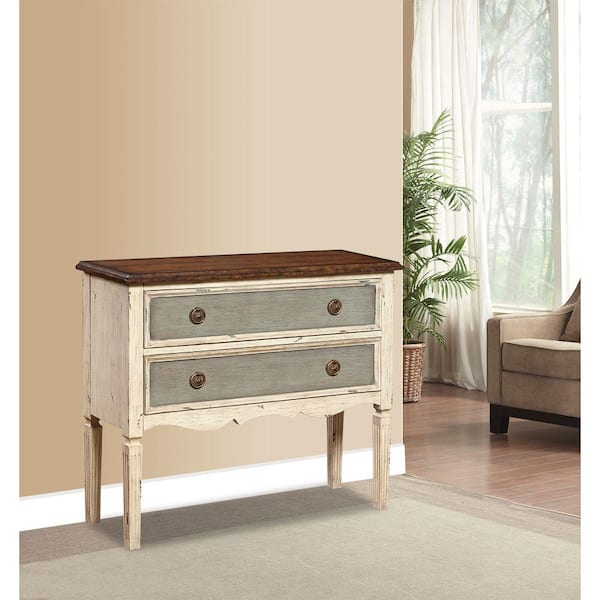 Pulaski Furniture 36 in. White Standard Rectangle Wood Console Table with Drawers