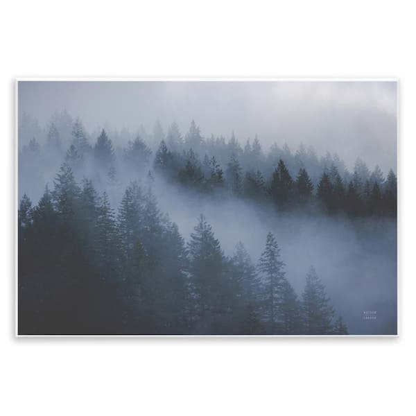 Stupell Industries Fog Filled Trees Landscape by Nathan Larson Unframed Nature Graphic Art Print 13 in. x 19 in.