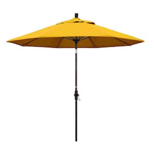 9 ft. Fiberglass Collar Tilt Patio Umbrella in Yellow Pacifica