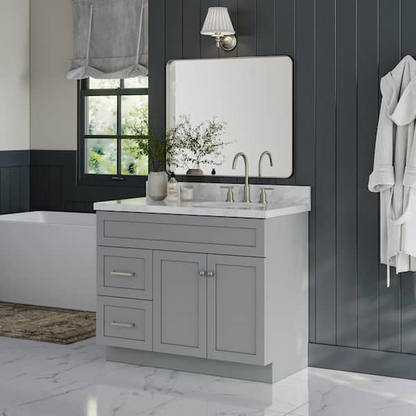 ARIEL Hamlet 42 in. W x 21.5 in. D x 34.5 in. H . Bath Vanity Cabinet without Top in Grey