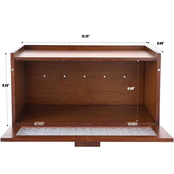 Wudkey 1 Piece Vintage Bread Box for Kitchen Countertop, Retro