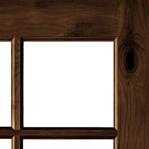 DIY 32 in. x 80 in. Alder Right-Hand 10Lite Clear Glass Red Mahogany Stain Wood Front Door Kit w/ Quick Assemble Jamb