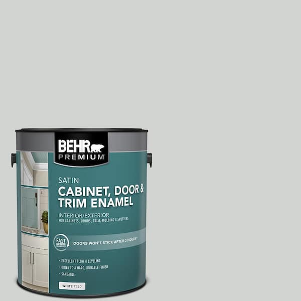 BEHR PREMIUM 1 gal. #PPU26-11 Platinum Satin Enamel Interior/Exterior Cabinet, Door & Trim Paint