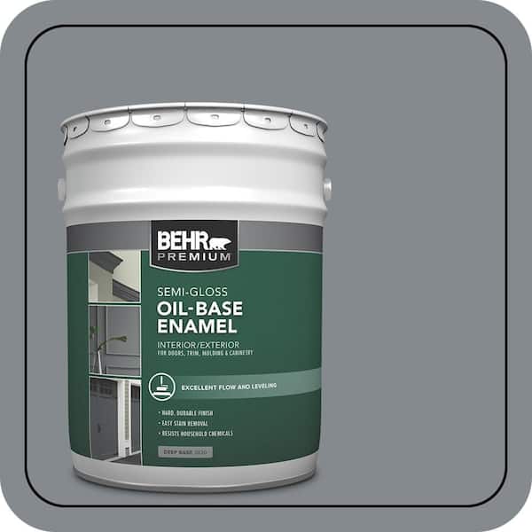 BEHR 5 gal. #PPU26-21 Overcast Oil-Base Semi-Gloss Enamel Interior ...