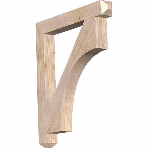 Ekena Millwork 3.5 in. x 34 in. x 30 in. Douglas Fir Westlake Craftsman Smooth Bracket