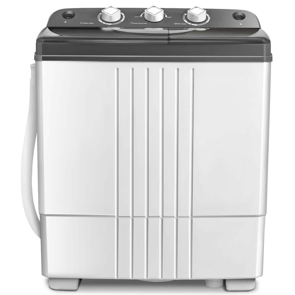 Costway 15 in. 1.4 cu. ft. High-Efficiency 120-Volt Smart Portable Top Load Washing Machine with Steam in White