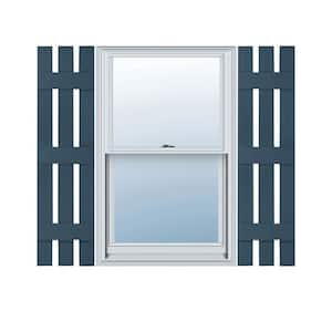 12 in. W x 55 in. H Vinyl Exterior Spaced Board and Batten Shutters Pair in Classic Blue