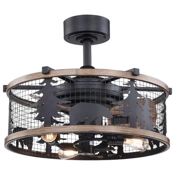 VAXCEL Kodiak Bear 21 in. Bronze and Teak Rustic Indoor Ceiling Fan with Light Kit and Remote