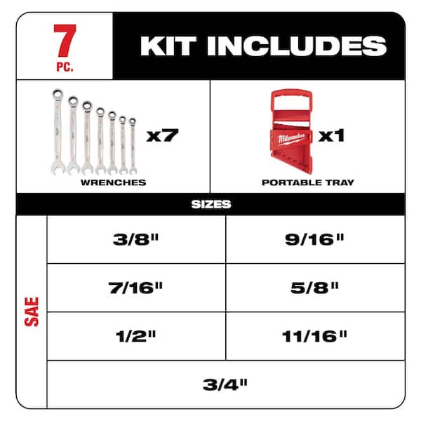 SAE/Metric Combination Ratcheting Wrench Mechanics Tool Set (14-Piece)