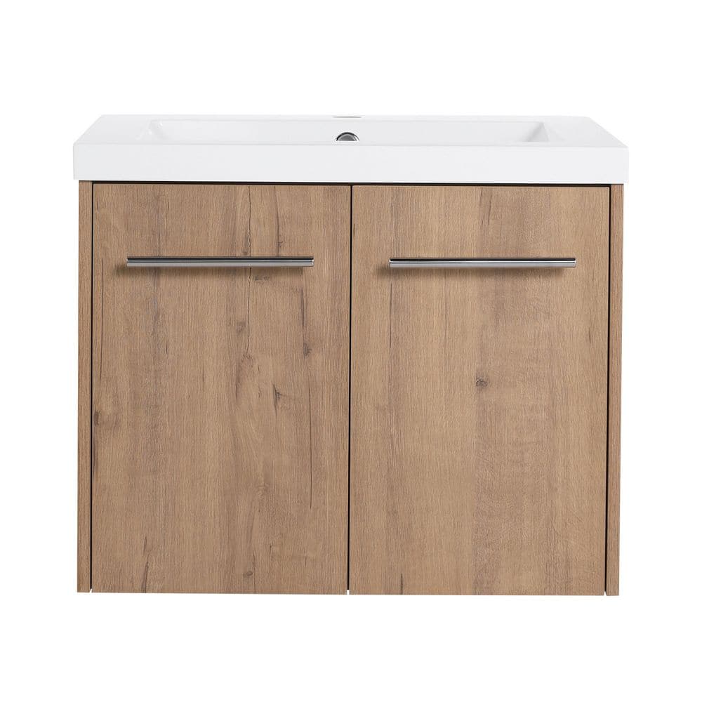 24 in. Single Sink Floating Brown Bath Vanity with White Resin Sink Top price history on PriceWatchPro