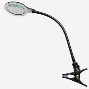 Lightview Pro 23.5 in. Classic Black Plug-in Adjustable Gooseneck 1.75X Magnifying Integrated LED Desk Lamp