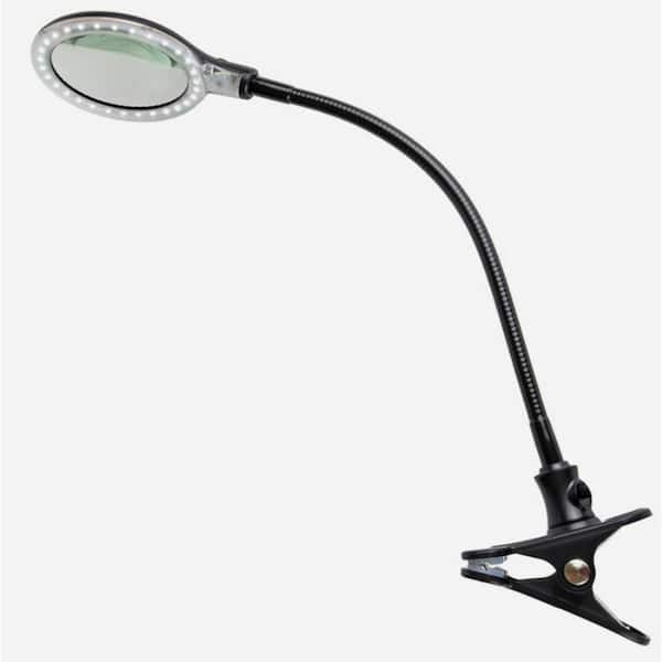 Brightech Lightview Pro 23.5 in. Classic Black Plug-in Adjustable Gooseneck 1.75X Magnifying Integrated LED Desk Lamp