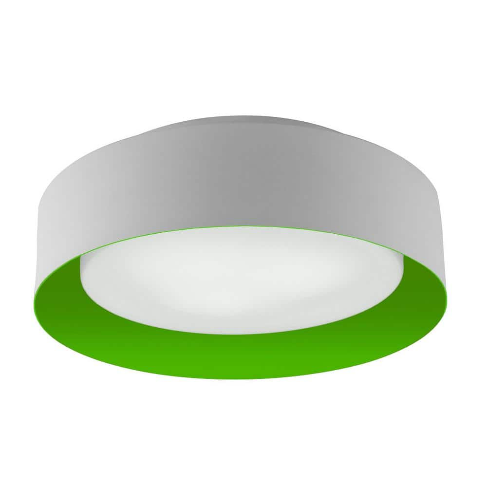 Bromi Design Lynch White And Green 15.75 In. 3-Light Flush Mount ...