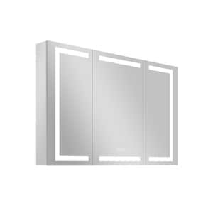 48 in. W x 30 in. H Rectangular Aluminum Medicine Cabinet with Mirror and LED Light Anti-fog, Recessed/Surface Mount