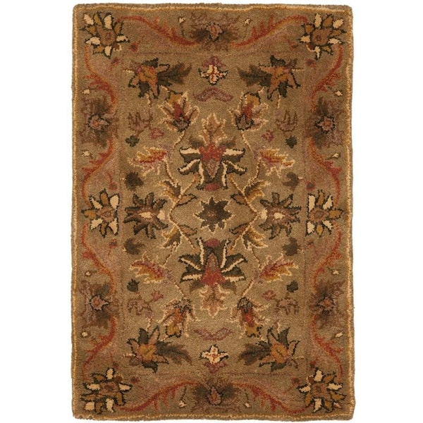 SAFAVIEH Antiquity Olive/Gold Doormat 2 ft. x 3 ft. Border Area Rug