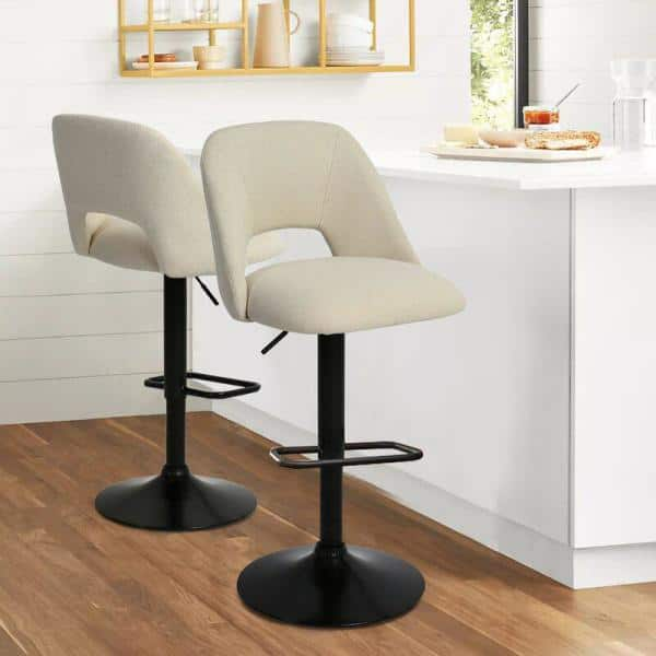 beige adjustable bar stools