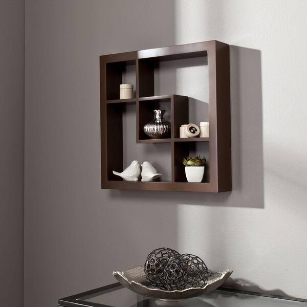 Southern Enterprises 16 in. W Stanley Display Shelf in Chocolate